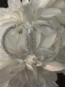 Silver sparkle Hoops