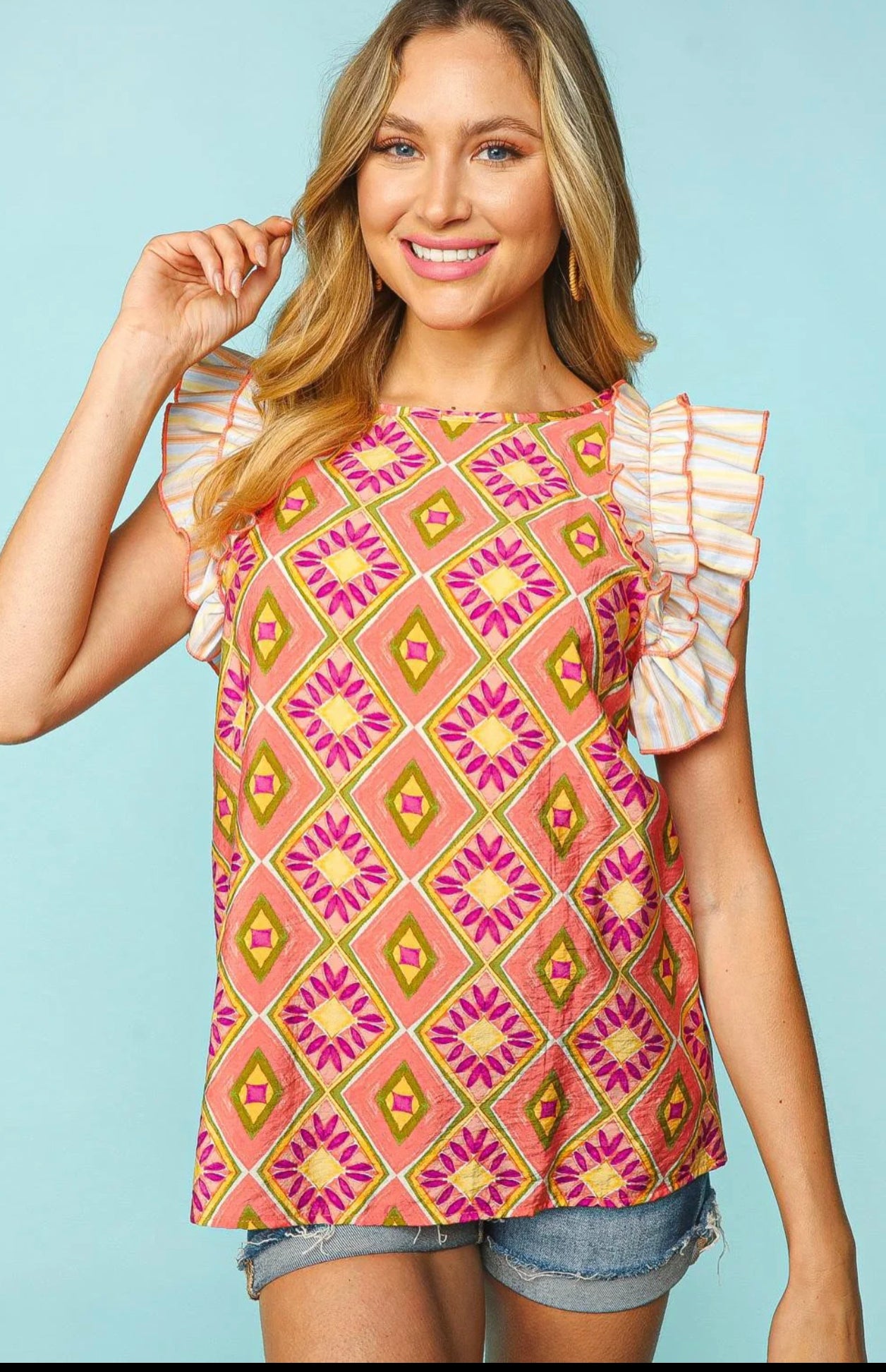 Plus Woven Abstract Blouse